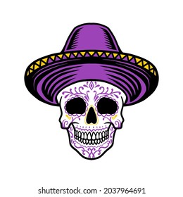 Sugar skull vector art illustration