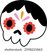 Sugar Skull Vector Cartoon Colored Clipart