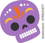 Sugar Skull Vector Cartoon Colored Clipart