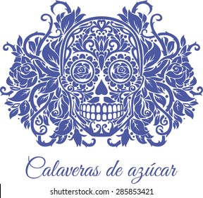 Sugar skull vector illustration. Tattoo design