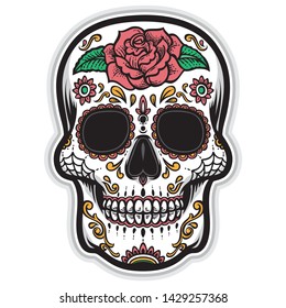 sugar skull vector and logo