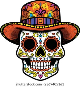 sugar skull vector for t-shirt design and wall decor