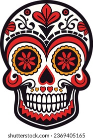 sugar skull vector for t-shirt design and wall decor