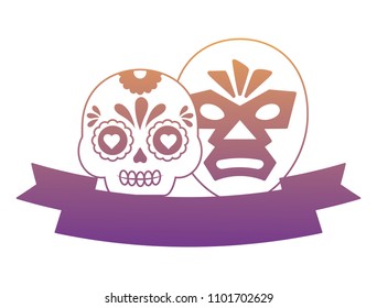 sugar skull and wrestler mask