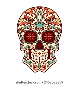 Sugar skulls illustration. Dead day. Dia de los muertos. Design elements for poster, card, flyer, banner. Vector illustration