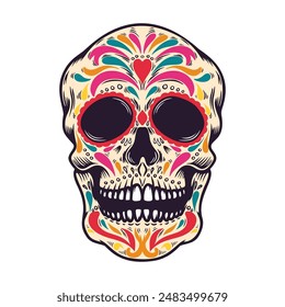 Sugar skulls illustration. Dead day. Dia de los muertos. Design elements for poster, card, flyer, banner. Vector illustration