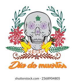 Sugar Skulls Set. Day of the Dead Skull, isolated on white background. Dia de los Muertos. Mexican sugar skull. Design element for logo, emblem, sign, poster, card, banner. Vector illustration.