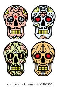 sugar skulls set vector file