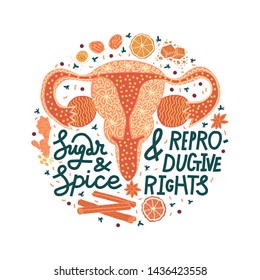 Multicolor 16x16 Feministas Studio Pumpkin Spice & Reproductive Rights Feminist Throw Pillow 