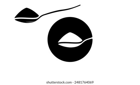 Sugar Spoon, black isolated silhouette