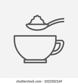 Sugar Spoon Icon Line Symbol. Isolated Vector Illustration Of  Icon Sign Concept For Your Web Site Mobile App Logo UI Design.