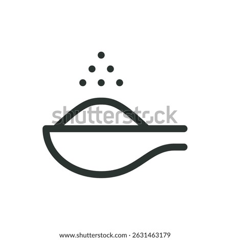 Sugar spoon line icon, spoon with sugar vector symbol with editable stroke