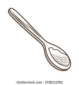 sugar spoon on white background