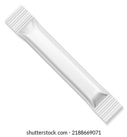 Sugar stick blank template. White food package