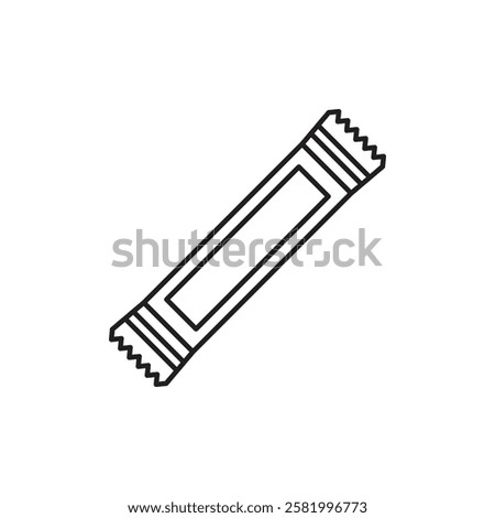 Sugar stick package icon Flat vector set outline