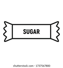 Sugar stick package icon. Outline sugar stick package vector icon for web design isolated on white background
