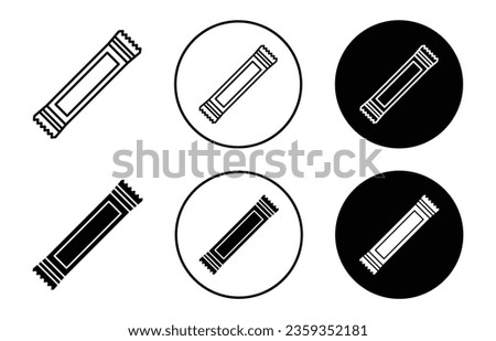 Sugar stick package icon. product packaging pouch sachet symbol. Powder paper wrapper slim packet vector.