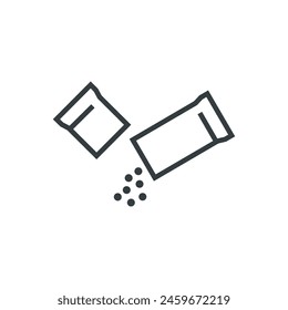 Icono de la bolsita del palo de azúcar, Ilustración vectorial