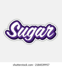 sugar sticker text effect with modern and simple style, usable for logo or campaign title