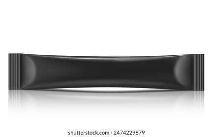 Azúcar en palos, una muestra vacía de color negro sobre un fondo blanco. Ilustración vectorial