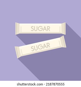 Sugar sticks icon flat vector. Airline food. Airplane service