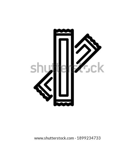 Sugar sticks package thin line icon