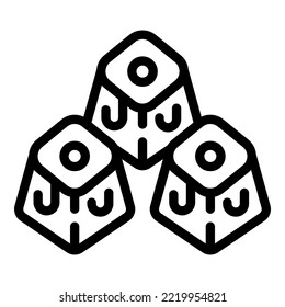 Sugar sweet icon outline vector. Waterfall machine. Melt food