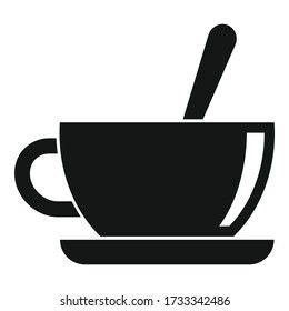 Sugar in tea cup icon. Simple illustration of sugar in tea cup vector icon for web design isolated on white background