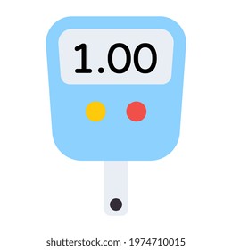 A sugar testing medical device, glucometer icon