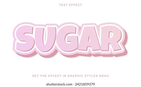 Sugar text effect template in 3d design