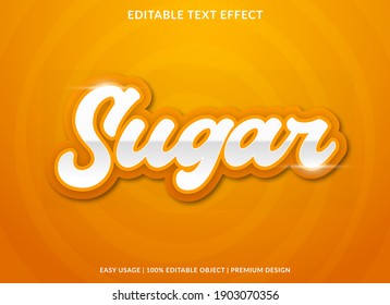 sugar text effect template with bold style use for business brand and logo