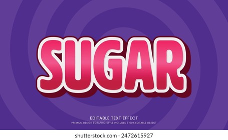 sugar text effect template editable font style