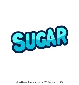 sugar text sticker tshirt vector illustration template design