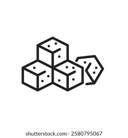 Sugar thin line icons. Perfect pixel on transparent background