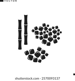 Sugar vector. Granulated sugar silhouette