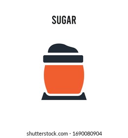 Sugar vector icon on white background. Red and black colored Sugar icon. Simple element illustration sign symbol EPS