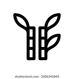 Sugarcane. Editable stroke vector icon.