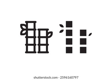 Sugarcane icon in black and white Vector