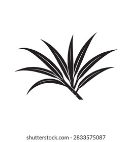 Sugarcane leaf silhouette vector flat illustration design.