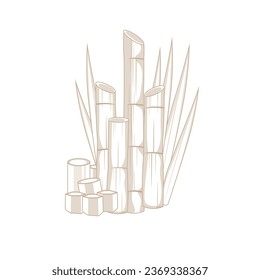 Sugarcane Line art Cartoon Illustration Logo