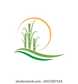 Diseño de símbolo de Plantilla de Vector de logotipo de caña de azúcar