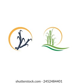 Sugarcane logo vector template symbol design
