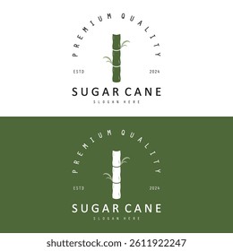 Sugarcane Plant Simple Logo Design. Natural Sweet Sugar Cane Plant logo simple design vector illustrasion
