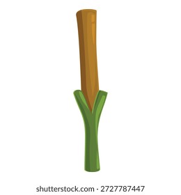 Sugarcane stem growing from green sprout, plant used for sugar production