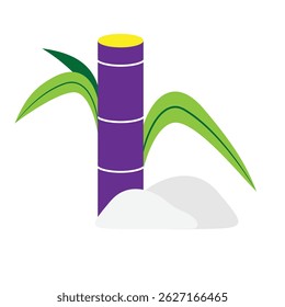 Sugarcane with sugar icon symbol vector illustration in color fill style.