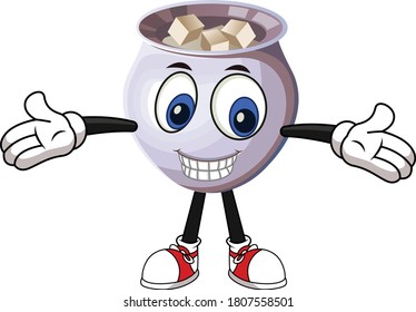 sugarcup and cubes cartoon vector art and illustration