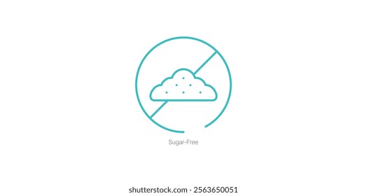 Sugar-Free Symbol Vector Icon for Low-Calorie and Keto-Friendly Products