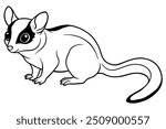 a sugar-glider linar vector lllustration