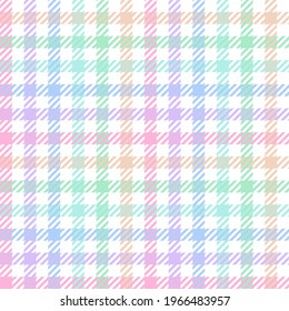 Sugary pastel gingham. Seamless vector sweet rainbow coloured plaid suitable for fashion, home decor and stationary.