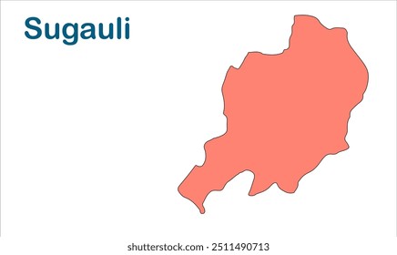 Mapa da subdivisão de Sugauli, Distrito de East champaran, Estado de Bihar, República da Índia, Governo de Bihar, território indiano, Índia Oriental, política, aldeia, turismo